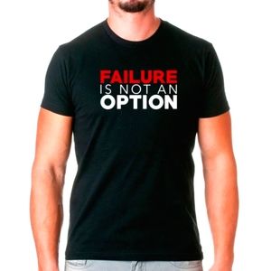 Men's  Black T-shirt "Failure Is Not An Option" Sz XL NWT